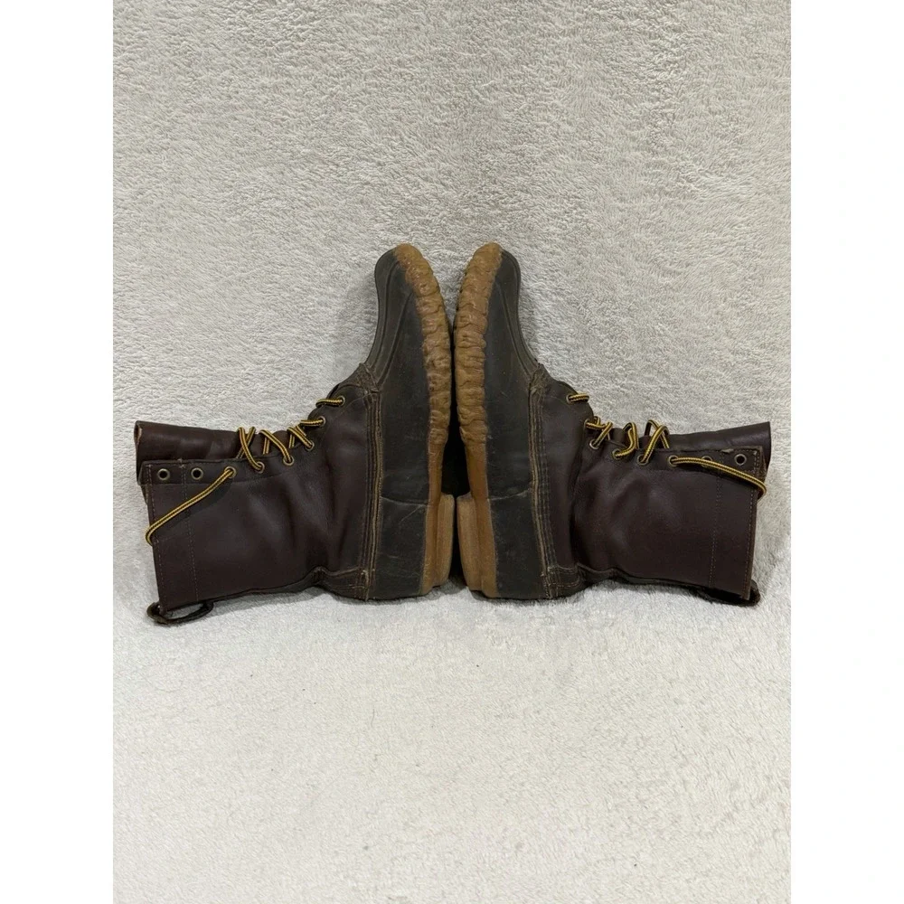 LL Bean Maine Hunting Shoe VTG Duck Boots Mens 9 M Brown Leather Rubber USA